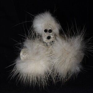 1950's White Fur Poodle Pin